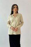 Beige patterned satin shirt 