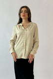 Beige patterned satin shirt 