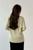 Beige patterned satin shirt 