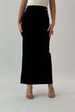 Black long straight skirt 