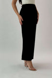 Black long straight skirt 