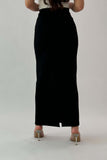 Black long straight skirt 