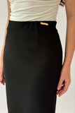 Black midi skirt with a slim fit 