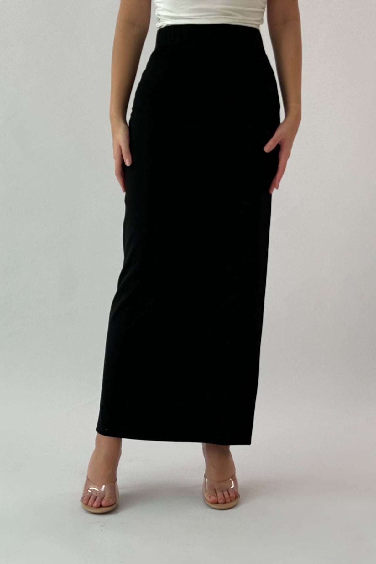 Black long pencil skirt 