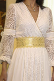 Chiffon lace long dress 