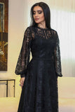 Lace dress with high neckline 