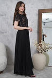 Pleated chiffon long dress 