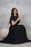 Pleated chiffon long dress 