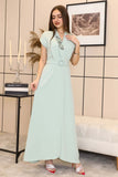 Elegant maxi dress with belt 