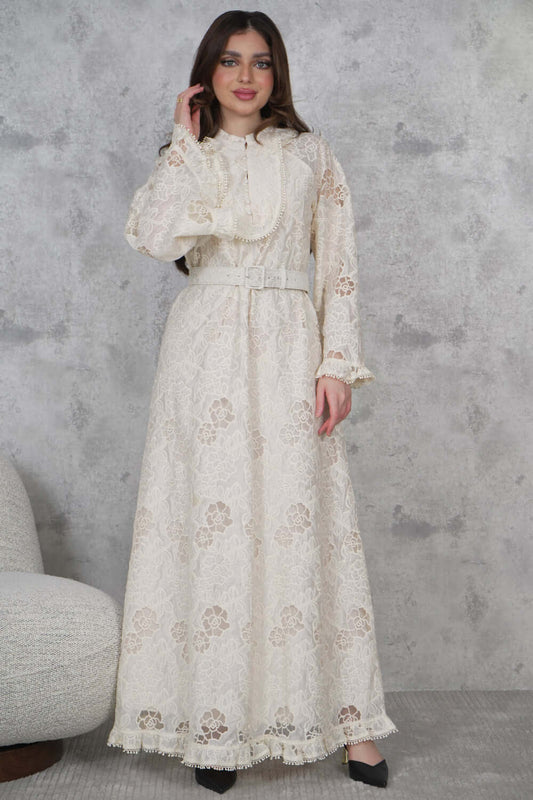 Elegant maxi dress with wide sleeves 