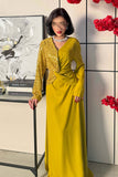 Yellow sequin long dress 