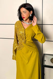 Yellow sequin long dress 