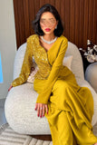 Yellow sequin long dress 