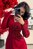 Red sequin long dress 