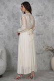 Plessia maxi dress decorated with lace and beads 