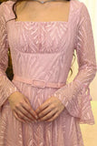 Belted lace midi dress 
