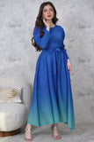Long wavy dress with buttons 