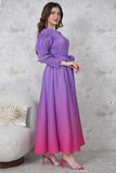 Long wavy dress with buttons 