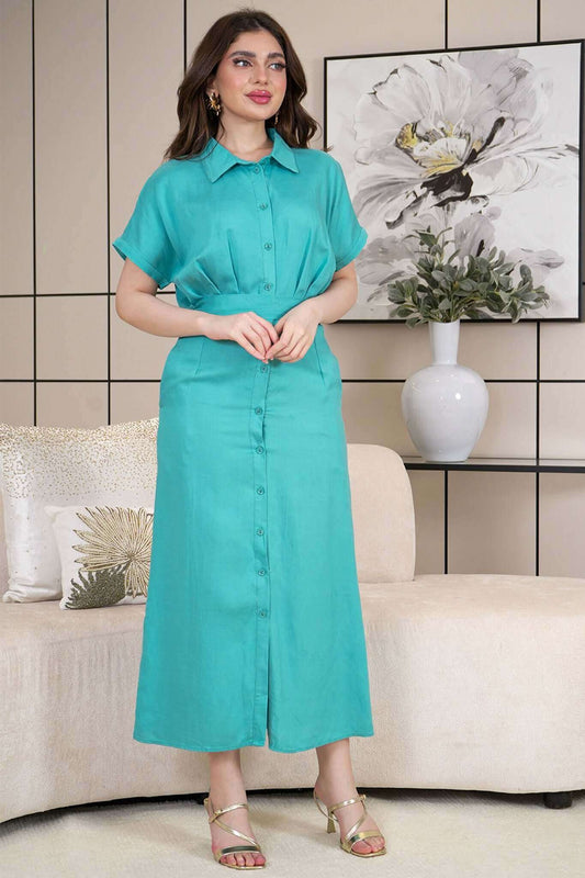 Midi dress with button design 