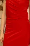 Satin dress with side drape 