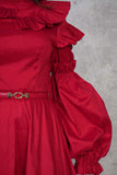 Midi dress with ruffle details 