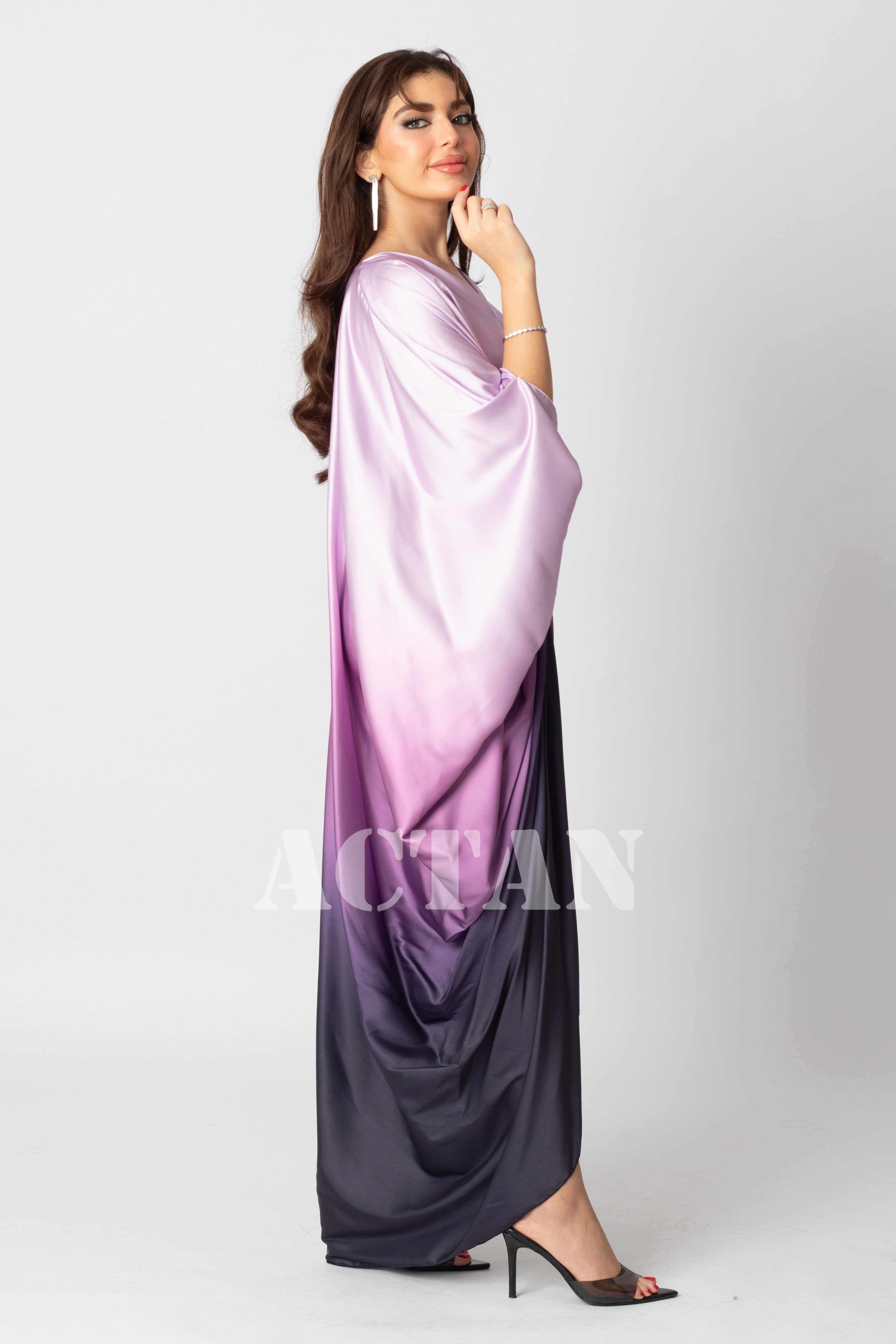 Butterfly Design Satin Kaftan 