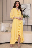 Chiffon dress with belt at the waist 