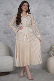 Belted skirt and blouse set