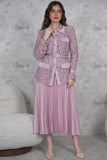 Belted skirt and blouse set