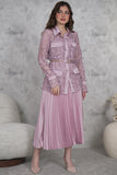 Belted skirt and blouse set