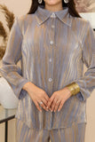 Gold striped blouse and pants set 