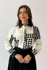 Polka Dot Turn-down Collar Shirt 