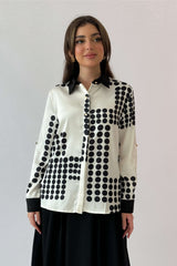 Polka Dot Turn-down Collar Shirt 