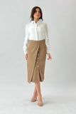 Beige Bazarir Lulu midi skirt 