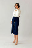 Bazarir Lulu midi skirt, navy blue 