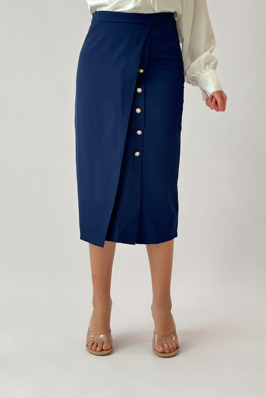 Bazarir Lulu midi skirt, navy blue 