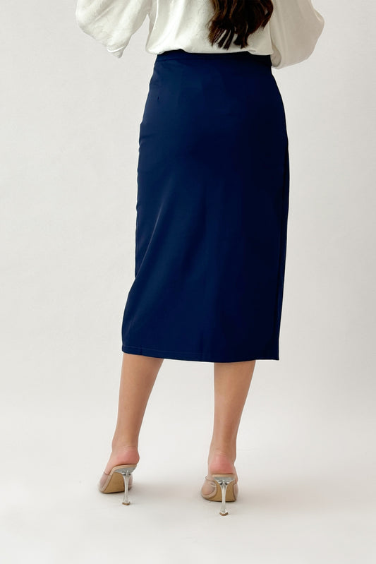 Bazarir Lulu midi skirt, navy blue 