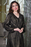 فستان ماكسي بطبعة زيبرا مزين بالفصوص