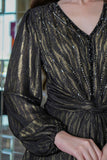 فستان ماكسي بطبعة زيبرا مزين بالفصوص