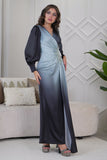 Empire Maxi Dress with Pearl and Beads in Blue 