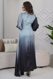 Empire Maxi Dress with Pearl and Beads in Blue 