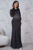 Soft evening dress decorated with shiny beads