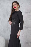 Soft evening dress decorated with shiny beads