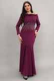 Soft evening dress decorated with shiny beads