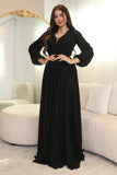 Chiffon evening dress decorated with beads 