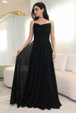 Black Draped Shiny Crystal Sleeve Evening Dress