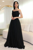 Black Draped Shiny Crystal Sleeve Evening Dress