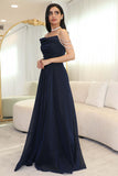 Sparkling drape evening dress with crystal sleeves 