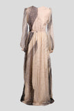 Long chiffon dress with ruffles 