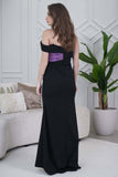 Classic Maxi Dress with Draped Bow in Black 